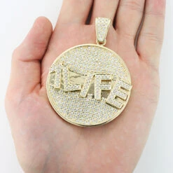 Custom-made 10K Yellow Gold Diamond Pendant For Men 5.9ct -H'Hen Sale Store custom jewelry made yellow gold diamond pendant 590ct 10k 4