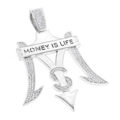 Money Is Life Diamond Pendant For Men 10K Yellow Gold 4ct -H'Hen Sale Store custom jewelry money is life diamond pendant for men 10k gold 4ct wh