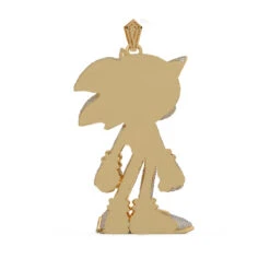14K Yellow Gold Sonic The Hedgehog Diamond Pendant For Men 22ct -H'Hen Sale Store custom jewelry real 14k gold sonic the hedgehog diamond pendant for men 22c backye