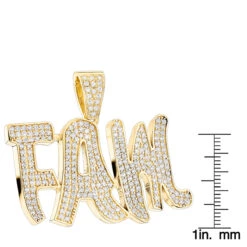 10K Yellow Gold Real Diamond Men's Pendant By Luxurman 3.5ct -H'Hen Sale Store custom jewelry solid 10k gold real diamond mens pendant by luxurman 35ct rulerye