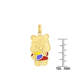 Winnie The Pooh With Honey Pot 18K Yellow Gold Enamel Bear Pendant -H'Hen Sale Store custom jewelry winnie the pooh with honey pot 18k gold enamel bear pendant rulerye