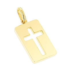 Custom Luccello 18K Yellow Gold Dog Tag Cross Pendant 11 Custom Luccello 18K Yellow Gold Dog Tag Cross Pendant -H'Hen Sale Store custom luccello 18k solid gold dog tag cross pendant backye