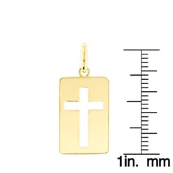 Custom Luccello 18K Yellow Gold Dog Tag Cross Pendant 13 Custom Luccello 18K Yellow Gold Dog Tag Cross Pendant -H'Hen Sale Store custom luccello 18k solid gold dog tag cross pendant rulerye