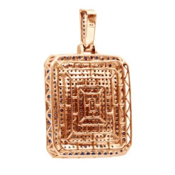 Unique Large 8 Carat Blue Diamonds 14K White Gold Dog Tag Pendant For Men -H'Hen Sale Store custom made 14k gold large 8 carat blue diamonds dog tag pendant for men back rose 1 20220222 20220227