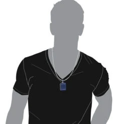 Unique Large 8 Carat Blue Diamonds 14K White Gold Dog Tag Pendant For Men -H'Hen Sale Store custom made 14k gold large 8 carat blue diamonds dog tag pendant for men body white 20220227