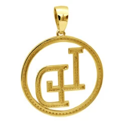 5 Carat Diamond Initials Pendant For Men & Women 10K White Gold -H'Hen Sale Store custom made diamond initial pendant for men women solid 10k gold 5 carat 100642 back yellow