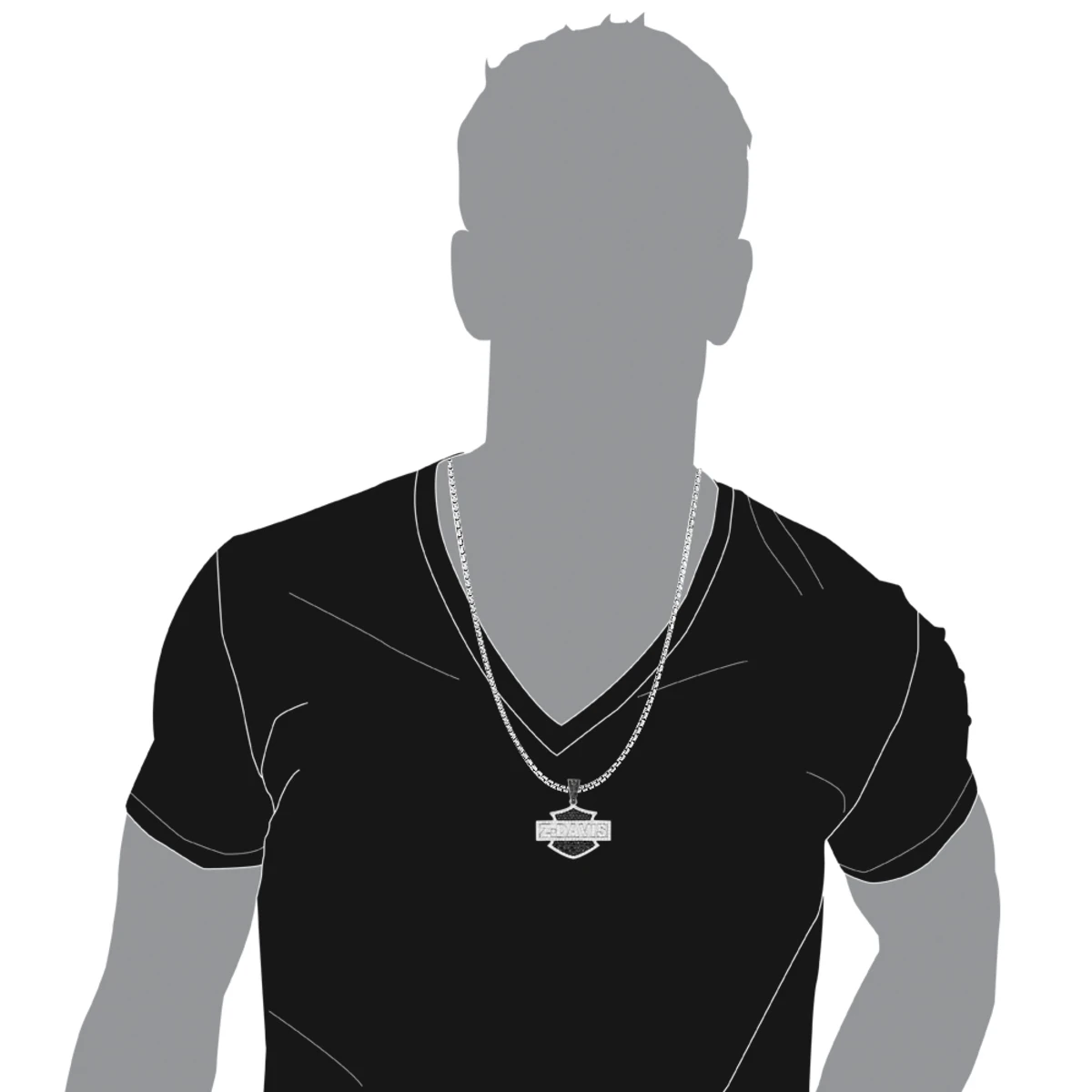 Custom Diamond Pendant For Men 14K White Gold Name Necklace 3.6ct 6 Custom Diamond Pendant For Men 14K White Gold Name Necklace 3.6ct - Image 4