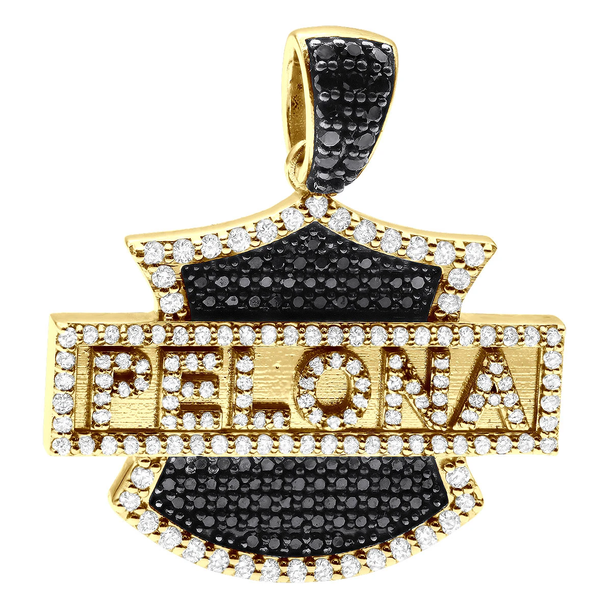 Custom Diamond Pendant For Men 14K White Gold Name Necklace 3.6ct 4 Custom Diamond Pendant For Men 14K White Gold Name Necklace 3.6ct - Image 2