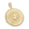 Men's Diamond Versace Style Medusa Pendant Medallion 18K Yellow Gold 7ct