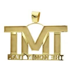 Large 10K Yellow Gold Name Plate Pendant For Men -H'Hen Sale Store custom made jewelry large solid 10k gold name plate pendant for men 001240 backye