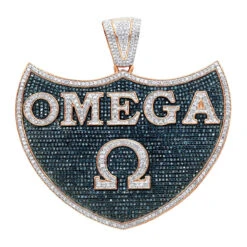 Men's White & Blue Diamonds Pendant 10K White Gold Omega 5.4ct -H'Hen Sale Store custom made jewelry mens white blue diamonds pendant 10k gold omega 54ct 100475 ro