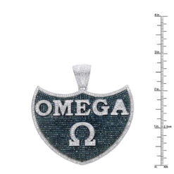 Men's White & Blue Diamonds Pendant 10K White Gold Omega 5.4ct -H'Hen Sale Store custom made jewelry mens white blue diamonds pendant 10k gold omega 54ct 100475 rulerwh
