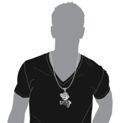 Custom Super Mario Real Diamond Pendant In Silver 2.5ct 7 Custom Super Mario Real Diamond Pendant In Silver 2.5ct -H'Hen Sale Store custom made jewelry super mario diamond pendant in silver 250ct bodwh