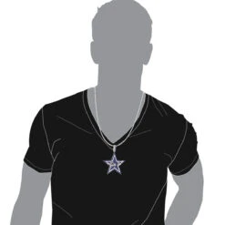 Iced Out Large Star Name Pendant In Sterling Silver For Men -H'Hen Sale Store custom made mens name pendant white blue stones star in sterling silver 100498 body