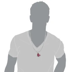 Red Socks Pendant With Diamonds And Rubies 0.3ct 8 Red Socks Pendant With Diamonds And Rubies 0.3ct -H'Hen Sale Store custom made red socks pendant with diamonds and rubies 03ct 3