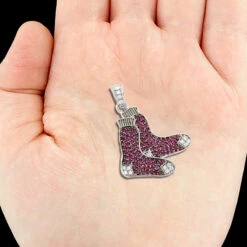 Red Socks Pendant With Diamonds And Rubies 0.3ct 9 Red Socks Pendant With Diamonds And Rubies 0.3ct -H'Hen Sale Store custom made red socks pendant with diamonds and rubies 03ct 4