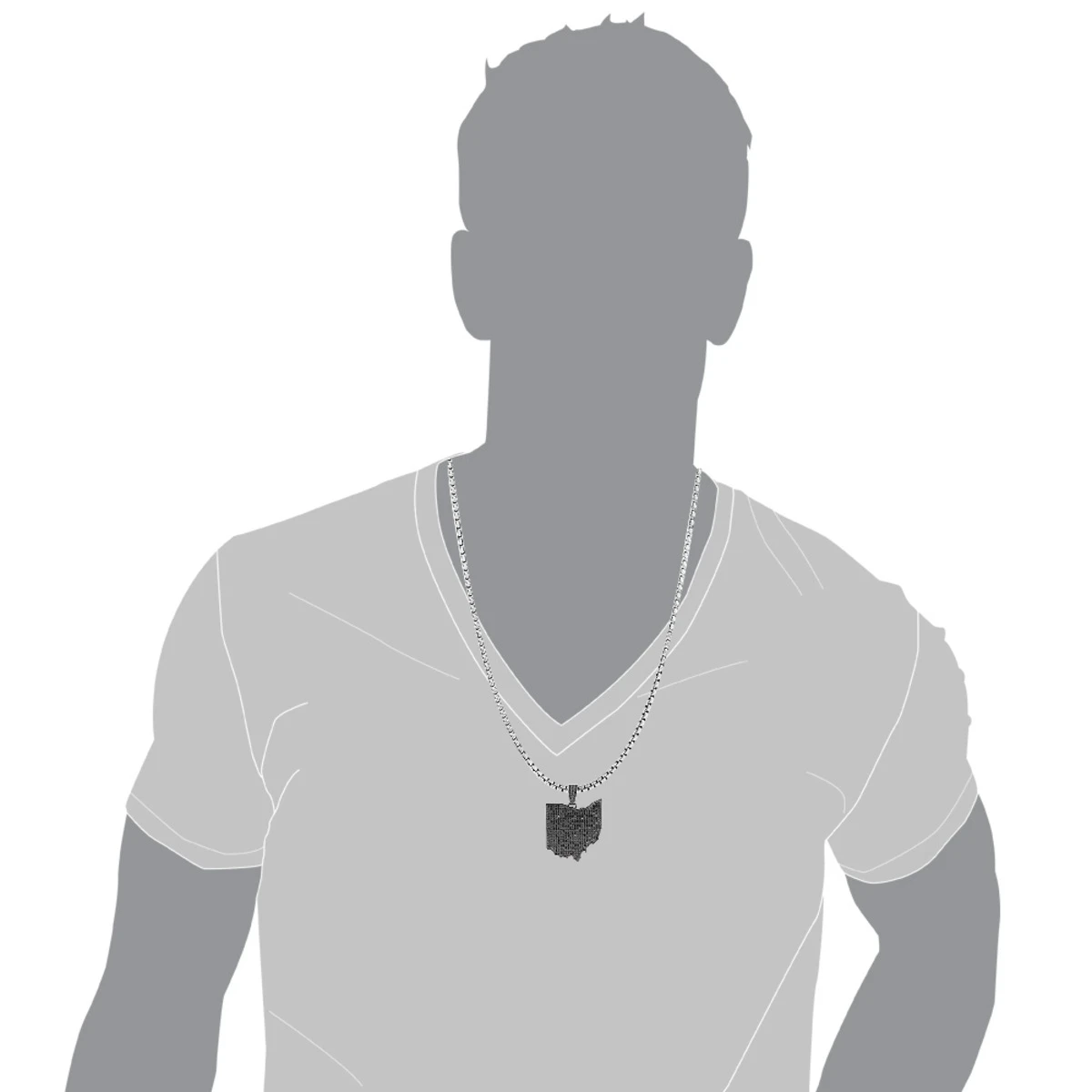 Black Diamond Ohio State Pendant In Sterling Silver 14ct 5 Black Diamond Ohio State Pendant In Sterling Silver 14ct - Image 3