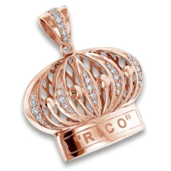 Crown Diamond Charm In Sterling Silver 0.9ct -H'Hen Sale Store custom pendants crown diamond charm in sterling silver 09ct ro