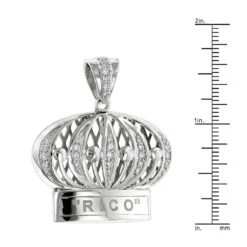 Crown Diamond Charm In Sterling Silver 0.9ct -H'Hen Sale Store custom pendants crown diamond charm in sterling silver 09ct rulerwh