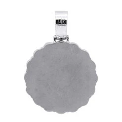 Customizable Medallion Diamond Picture Pendant 1.52 Carats 14K White Gold -H'Hen Sale Store customizable photo medallion diamond pendant 152 carats solid 14k gold 804056 back white