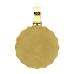 Customizable Medallion Diamond Picture Pendant 1.52 Carats 14K White Gold -H'Hen Sale Store customizable photo medallion diamond pendant 152 carats solid 14k gold 804056 back yellow