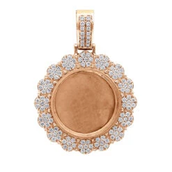 Customizable Medallion Diamond Picture Pendant 1.52 Carats 14K White Gold -H'Hen Sale Store customizable photo medallion diamond pendant 152 carats solid 14k gold 804056 rose