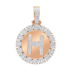Customizable 14K Yellow Gold Men's Diamond Medallion Initial Pendant 2 Carat -H'Hen Sale Store customizable solid 10k gold mens diamond medallion initial pendant 2 carat 100482 ro