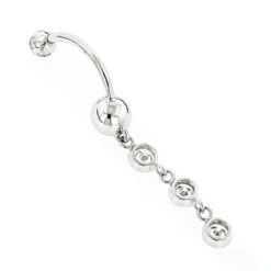 Dangling Belly Button Ring 14K White Gold Diamonds 1.65ct 10 Dangling Belly Button Ring 14K White Gold Diamonds 1.65ct -H'Hen Sale Store dangling belly button ring gold and diamonds 165ct p 5862 backwh