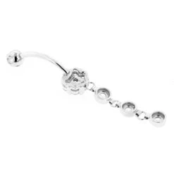Dangling Belly Button Ring Made Of 14 Karat 14K White Gold 0.75ct 9 Dangling Belly Button Ring Made Of 14 Karat 14K White Gold 0.75ct -H'Hen Sale Store dangling belly button ring made of 14 karat gold 066ct p 5871 backwh