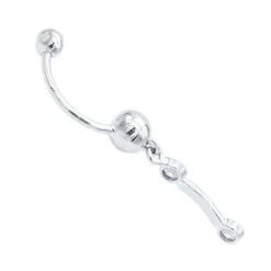 14K White Gold Diamond Belly Button Dangling Ring 0.72 -H'Hen Sale Store dangling belly rings 14k diamond belly button ring 072 p 6272 backwh