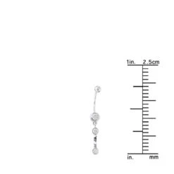 14K White Gold Diamond Belly Button Dangling Ring 0.72 -H'Hen Sale Store dangling belly rings 14k diamond belly button ring 072 p 6272 rulerwh