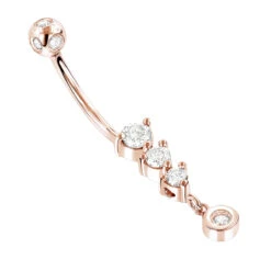 14K White Gold Dangling Diamond Belly Button Ring 0.6ct -H'Hen Sale Store dangling diamond belly button ring 041ct 14k gold body jewelry p 49532 ro