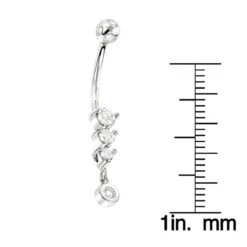 14K White Gold Dangling Diamond Belly Button Ring 0.6ct -H'Hen Sale Store dangling diamond belly button ring 041ct 14k gold body jewelry p 49532 rulerwh