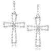 Dangling Diamond Cross Earrings 0.8ct Sterling Silver 2 Dangling Diamond Cross Earrings 0.8ct Sterling Silver -H'Hen Sale Store dangling diamond cross earrings 08ct sterling silver
