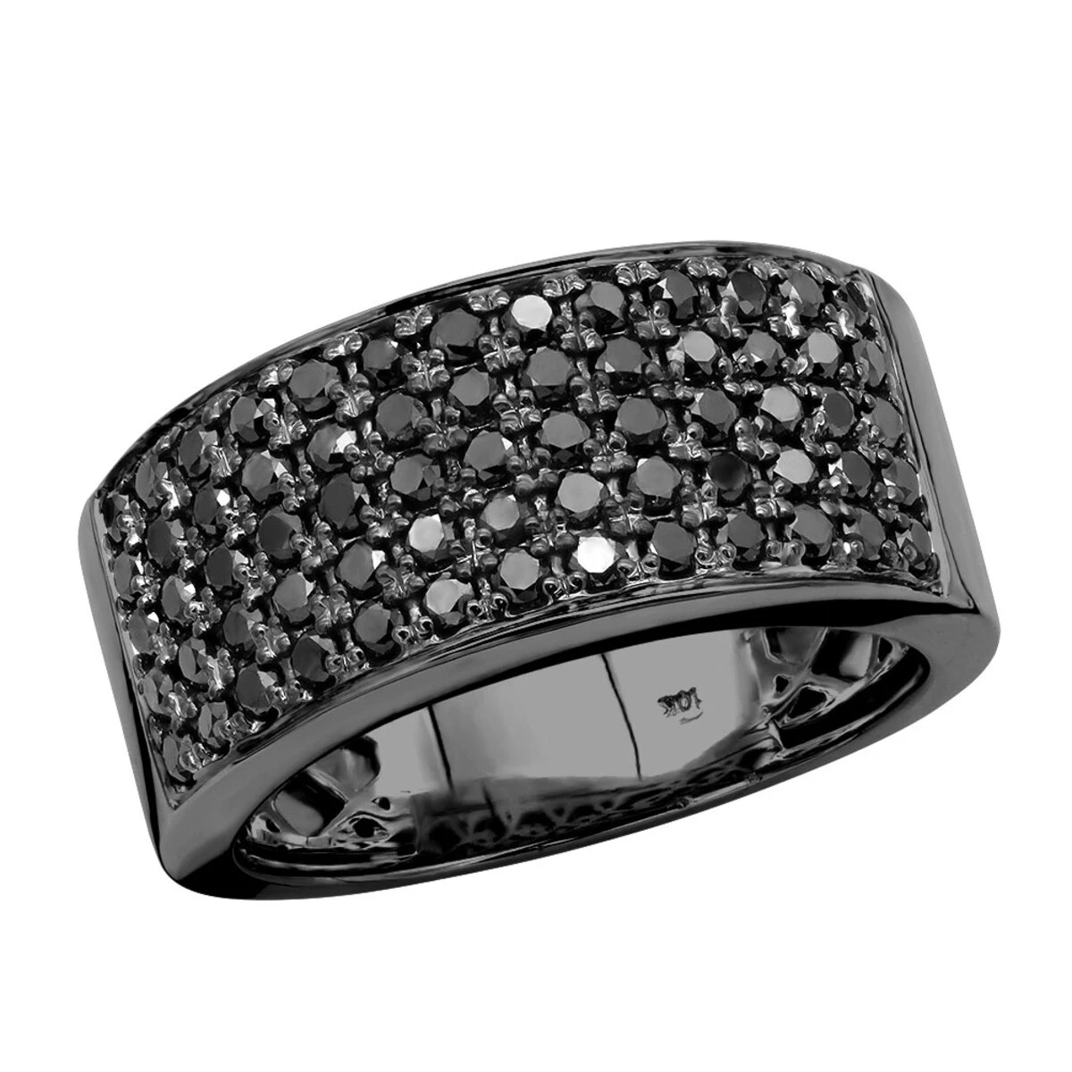 Designer 10K Black Plated Gold Black Diamond Wedding Band For Men 1.67ct Luxurman Ring 3 Designer 10K Black Plated Gold Black Diamond Wedding Band For Men 1.67ct Luxurman Ring