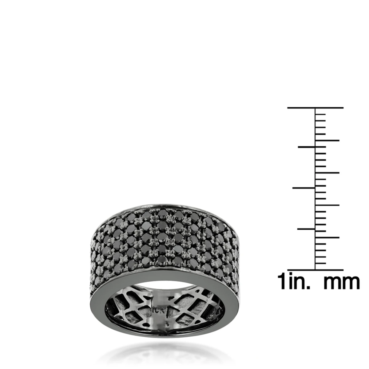 Designer 10K Black Plated Gold Black Diamond Wedding Band For Men 1.67ct Luxurman Ring 12 Designer 10K Black Plated Gold Black Diamond Wedding Band For Men 1.67ct Luxurman Ring - Image 10