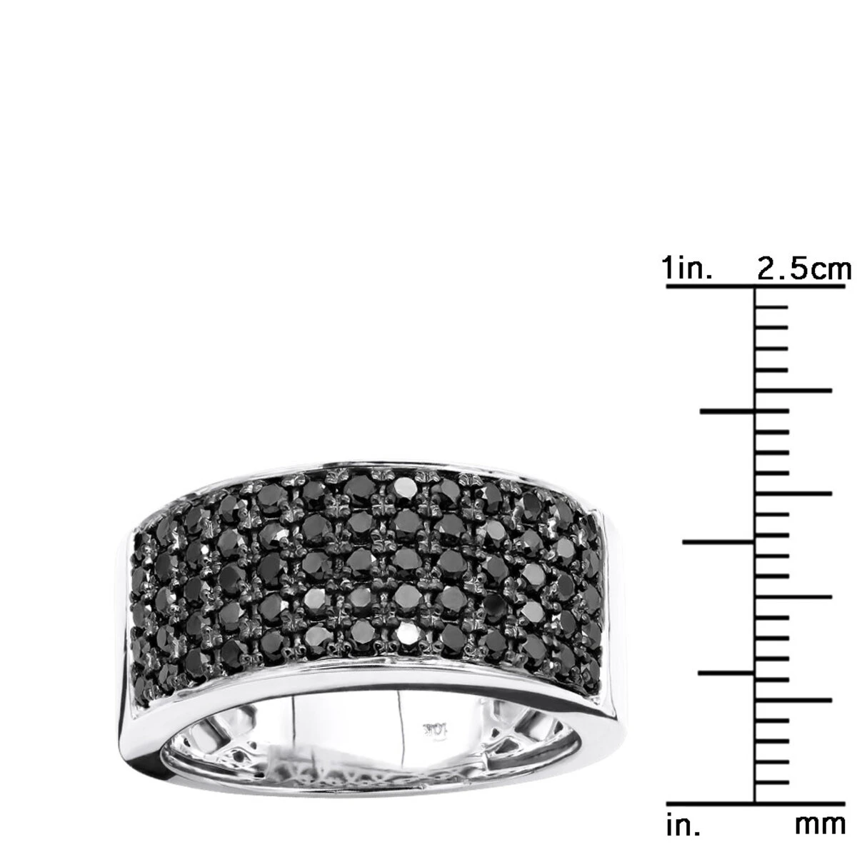Designer 10K Black Plated Gold Black Diamond Wedding Band For Men 1.67ct Luxurman Ring 13 Designer 10K Black Plated Gold Black Diamond Wedding Band For Men 1.67ct Luxurman Ring - Image 11