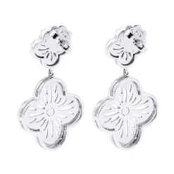 Designer 14K White Gold Diamond Flower Earrings 1.49ct 11 Designer 14K White Gold Diamond Flower Earrings 1.49ct -H'Hen Sale Store designer 14k gold diamond flower earrings 149ct p 6713 back white