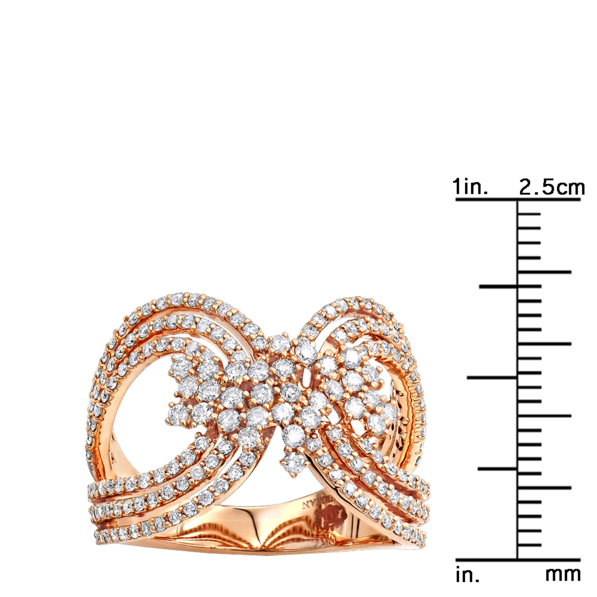 Designer 14K Rose Gold Ladies Diamond Cocktail Ring 1 Carat By Luxurman 8 Designer 14K Rose Gold Ladies Diamond Cocktail Ring 1 Carat By Luxurman - Image 6