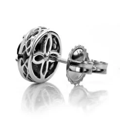 Designer 14K White Gold White Black Diamond Earrings 2.04ct -H'Hen Sale Store designer 14k white black diamond earrings 204ct p 6721 backwh