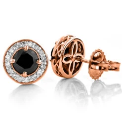 Designer 14K White Gold White Black Diamond Earrings 2.04ct -H'Hen Sale Store designer 14k white black diamond earrings 204ct p 6721 ro