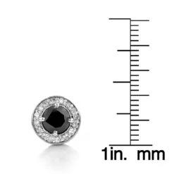 Designer 14K White Gold White Black Diamond Earrings 2.04ct -H'Hen Sale Store designer 14k white black diamond earrings 204ct p 6721 rulerwh