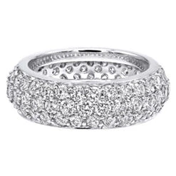 Designer 18K White Gold Pave Diamond Eternity Ring 3.23ct -H'Hen Sale Store designer 18k gold pave diamond eternity ring 323ct p 23024 backwh