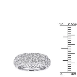 Designer 18K White Gold Pave Diamond Eternity Ring 3.23ct -H'Hen Sale Store designer 18k gold pave diamond eternity ring 323ct p 23024 rulerwh