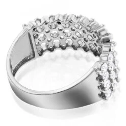 Designer 4 Row Diamond Wedding Band 1.42ct 14K White Gold 12 Designer 4 Row Diamond Wedding Band 1.42ct 14K White Gold -H'Hen Sale Store designer 4 row diamond wedding band 142ct 14k gold p 48308 backwh