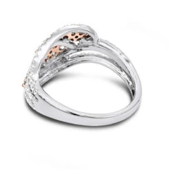 Designer 14K White Gold White Pink Diamond Leafs Cocktail Ring For Women 1c 11 Designer 14K White Gold White Pink Diamond Leafs Cocktail Ring For Women 1c -H'Hen Sale Store designer cocktail rings 14k gold white pink diamond leafs ring for women 1c backwh