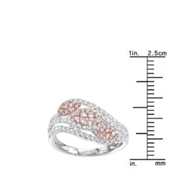 Designer 14K White Gold White Pink Diamond Leafs Cocktail Ring For Women 1c 13 Designer 14K White Gold White Pink Diamond Leafs Cocktail Ring For Women 1c -H'Hen Sale Store designer cocktail rings 14k gold white pink diamond leafs ring for women 1c rulerwh