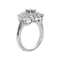 Designer Diamond And Emerald Ring 14K White Gold 0.72ctd 0.50cte -H'Hen Sale Store designer diamond and emerald ring 14k 072ctd 050cte p 29537 back white