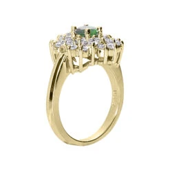 Designer Diamond And Emerald Ring 14K White Gold 0.72ctd 0.50cte -H'Hen Sale Store designer diamond and emerald ring 14k 072ctd 050cte p 29537 back yellow