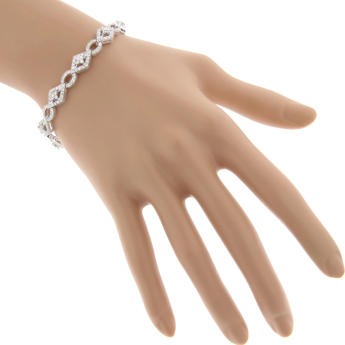 Designer Diamond Bracelet For Women 14K White Gold 4.94ct 7 Designer Diamond Bracelet For Women 14K White Gold 4.94ct - Image 5